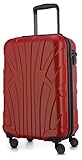 SUITLINE - Handgepäck Hartschalen-Koffer Koffer Trolley Rollkoffer Reisekoffer, TSA, 55 cm, 34 Liter, Rot