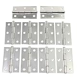 WiMas 10 STÜCKE 3 Zoll Klapp Hinten Scharniere Edelstahl Wohnmöbel Hardware Schrank Scharniere mit 60 STÜCKE Schrauben