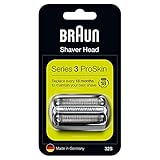 Braun Elektrorasierer Ersatzscherteil 32S, kompatibel mit Series 3 Rasierern, silber
