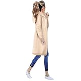 OverDose Damen Herbst Winter Outing Stil Frauen Warm Reißverschluss Öffnen Clubbing Dating Elegante Hoodies Sweatshirt Langen Mantel Jacke Tops Outwear Hoodie Outwear（Türkis，EU-36/CN-S ）
