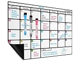 Magnetischer Monatsplaner, DIN-A3, abwischbar; Kalenderplaner von Plan Smart; BONUS: 3 Marker mit Radierern