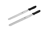 Beeketal 'BCW-31' Profi Crepes Wender aus Edelstahl mit ergonomischem Griff aus PVC, auch als Streichmesser, Tortenspachtel oder Streichpalette geeignet, spülmaschinenfest, lebensmittelecht - Klingenlänge: 31 cm, Gesamtlänge: 44,5 cm
