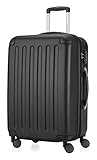 Hauptstadtkoffer - Spree - Hartschalen-Koffer Koffer Trolley Rollkoffer Reisekoffer Erweiterbar, TSA, 4 Rollen, 65 cm, 74 Liter, Schwarz