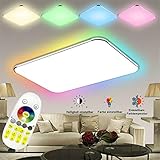 SAILUN 48W Ultraslim LED Deckenleuchte Flur Wohnzimmer Kinderzimmer Wand-Deckenlampe Schlafzimmer Küche Licht(48W RGB)