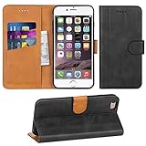 Adicase iPhone 6 Plus Hülle Leder Wallet Tasche Flip Case Handyhülle Schutzhülle für Apple iPhone 6 Plus / 6S Plus 5,5 Zoll (Dunkelgrau)