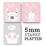 luvel - (M52) 3x 3D-Poster, DINA4 Poster für Kinderzimmer und den Bilderrahmen, Kinderposter, Babyzimmer, Baby Bilder, Dekoration, Wanddeko 17 x 20 cm (rosa)