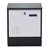 MCTECH Briefkasten Gebürstetes Edelstahl Postkasten Mailbox Zeitung Wandbriefkasten Post Briefkastenanlage Letterbox (I type, anthrazit )