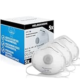 Heldenwerk® Atemschutzmaske im 5er, 10er oder 20er Set - Premium Atemmaske - Perfekt anpassbare FFP1 Mundschutz Maske - Feinstaubmaske, Staubschutzmaske für Schleifen etc