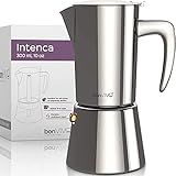 bonVIVO® Intenca, Espressokocher aus Edelstahl In Chrom-Optik, Für Vollmundigen Espresso, Klassischer Cafe Maker, Inhalt: Wasserkessel, Sieb Und Kaffeekanne, Für 6 Espressotassen