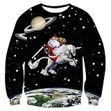 Uideazone Collagen-Galaxie-Weihnachtsbekleidungs-3D-Druck Lustige Spitzenschwarzes,Asia XL= EU L