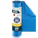 KLINOO Extra Starke Müllbeutel 120 L - Reißfeste Müllsäcke XXL - 25 STÜCK je Rolle - Stabile Mülltüten blau für Haushalt, Baustelle und Gastronomie als Abfallsack (1 Rolle)