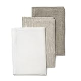 3-er Pack Leinen Geschirrtücher - Küchentücher - 100% Leinen - 50 x 70 cm - Weiß - Natur Beige - Natur Braun