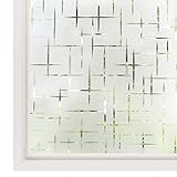 rabbitgoo Fensterfolie statisch haftend Sichtschutzfolie Selbstklebend Klebefolie Milchglasfolie Fenster Folie Milchglas Dekofolie für Bad Küche Anti-UV-Kreuz-44.5 x 200 cm, Glas, Sterne, 44.5X200CM