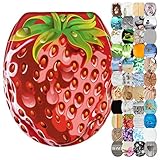 WC Sitz mit Absenkautomatik, viele schöne WC Sitze zur Auswahl, hochwertige und stabile Qualität aus Holz (Strawberry)
