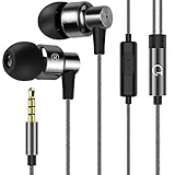 Gritin In Ear Kopfhörer, Ear Ohrhörer 2018 Metallisches Stereo Headset Earphones mit Ohrstöpseln und Mikrofon für iPhone, Android Smartphones und MP3 Players usw
