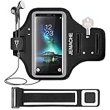 Galaxy S10/S9/S8 Armband, JEMACHE Gym Laufen/Joggen/Übung/Workout Armbänder für Samsung Galaxy S10/S9/S8/S7 Edge mit Schlüssel/Kartenhalter (Schwarz)