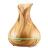 Aroma Diffuser, Likemylux 400ml Ultraschall Öl Diffusor LED mit 7 Licht Farben Duftzerstäuber Duftlampe Humidifier Aromatherapie Luftbefeuchter Holzmaserung Hell Yoga Salon Wohn-Schlaf-Kinderzimmer