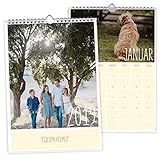 Fotokalender 2019 'Individuell' | Farbe Beige | Inkl. Druck Ihrer eigenen Fotos | Spiralbindung | Personalisierter Wandkalender zum selbst gestalten | DIN A4 Kalender drucken