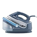 H.Koenig V5i Dampfbügelstation / gleichbleibender  Dampfausstoß: max 90 g/min / Edelstahl-Spezialsohle / horizontale und vertikale Dampfstoßfunktion / 3,5 bar / 1,7 Liter Kapazität / blau