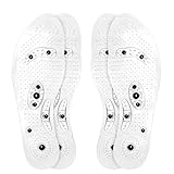 Magnetische Einlegesohlen, WODETREE 2 Paar Euphoric Feet Akupressur Einlegesohlen Orthopädische Einlegesohlen, Breathable Fuß Massageeffekt Einlagen für Männer & Frauen Transparente (29cm)-MEHRWEG