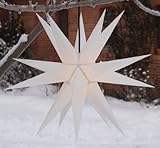 Melchior outdoor II weiß, sehr stabiler Außenstern Ø 60 cm, mit 20 Spitzen, inkl. 4 m Außenkabel Weihnachtsstern, Adventsstern