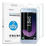 [2 Stück] OMOTON Panzerglas Schutzfolie für Samsung Galaxy J3 2017, 9H Härte, Anti-Kratzen, Anti-Öl, Anti-Bläschen,2.5D abgerundete Kanten,lebenslange Garantie