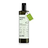 PRIMAL MCT Öl in Glasflasche | Premium-Extrakt aus Kokosöl | Geschmacksneutral | Laborgeprüft | Caprylsäure (C-8) und Caprinsäure (C-10) | Bulletproof Coffee | MCT Oil - 500ml