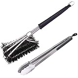 Grillbürste,Grillbürsten,Grill Bürste,BBQ Grillbürste,Grillzange, Grillzange Edelstahl Lang,Grillbürste Edelstah,Grill Cleaner Brush Perfekt für Gewerblichen Einsatz,Outdoor und Camping,Spezial 