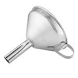 axentia Trichter aus Edelstahl - Einfülltrichter mit Henkel - Einfüllhilfe für Gläser - Metall Einfülltrichter 10 cm Durchmesser - Einfüllrohr 1,5 cm - Einfüllhilfe - Küchenzubehör