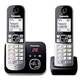 Panasonic KX-TG6822GB DECT Schnurlostelefon (4,6 cm (1,8 Zoll) Grafik-Display, Anrufbeantworter) schwarz