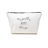 prettique Damen Beauty Bag Aufbewahrungstäschchen Kosmetiktäschchen mit Reißverschluss und Aufdruck 32x 20 Zentimeter (Spruch)