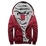 CICIYONER Männer Jacke Herren Kapuzenpullover Winter Warm Vlies Reißverschluss Sweatshirt Jacke Outwear Mantel