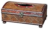 Vintiquewise Taschentuchbox aus Holz, Antik-Optik, Kirschrot