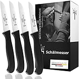 Schwertkrone Schälmesser Küchenmesser 4er Set Solingen/Gemüsemesser scharf Allzweckmesser rostfrei 3" / Spülmaschinenfest