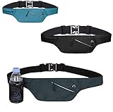 4Good praktische Flache Bauchtasche vers. Farben Running Belt Laufgürtel Hüfttasche Reisetasche Wandertasche Damen (Navi Blau)