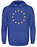 Support Europe in Style – EU Hoodie Flag | Stars Blau Fashion - Unisex Kapuzenpullover Hoodie -L-Royalblau