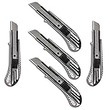 5 Stück Alu Druckguss Cuttermesser mit 18mm Abbrechklinge Teppichmesser Mehrzweck Messer Allzweckmesser