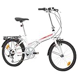 Klapprad Fahrrad Bikesport FOLDING 20 Zoll Shimano 6 GANG (Weiß glänzend rot)
