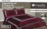 Bavary Medusa Versac Tagesdecken Set 3 TLG. Elegant und Stillvoll Neuheit und Luxus (Rot/Silber)