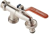 Bradas GKK0534 Duo Doppelsteckdose Garten im Freien Wasserhahn Zapfventil 3/4 x 1 x 1 Zoll bsp passt Hozelock, silber, 3 x 5 x 2 cm