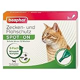 Zecken- & Flohschutz Spot On für Katzen | Schutz vor Zecken und Flöhe | Mit Margosa-Extrakt | Anti Zecken & Anti Flöhe | 3 x 0,8 ml Pipetten