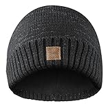 Rubberneck Flash Beanie Mütze reflektierend aus Wolle mit Innenfleece, One Size, Damen und Herren (Schwarz)