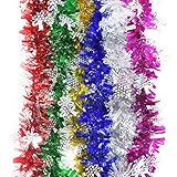 6Pcs Farbe Feiertags Partei Zeremonie Hängen Lametta Girlanden Weihnachten Dekoration Christbaumschmuck Set (Länge: 2 m)