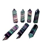 Regenbogen Fluorit Kristall Zauberstab natürlichen Fluorit Stein Punkt facettierten Heilsteine Reiki Chakra Meditation Therapie Edelstein Quarz Probe Display von yunhigh
