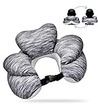 Luamex® - Nackenkissen – Nackenhörnchen - Handytasche – Silverfox Soft Fleece - Reisekissen – Reise Nackenkissen – 100% Memory Foam 260G - Nackenstütze zum Reisen – mit Schlafmaske und Ohrstöpsel