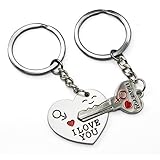 Accessotech Arrow & Ich liebe dich Herz & Schlüssel Paar Schlüsselanhänger Ring Schlüsselanhänger-schlüsselanhänger Liebhaber-geschenk