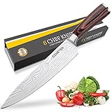 Kochmesser Küchenmesser 20cm Profi Messer Chefmesser Allzweckmesser aus rostfreiem Stahl, Extra Scharfe Messerklinge mit ergonomischer Griff - Asmeten