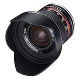 Samyang 12/2,0 Objektiv APS-C MFT manueller Fokus Fotoobjektiv, Weitwinkelobjektiv schwarz