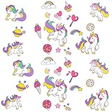 Oblique Unique® Einhorn Sticker Tattoo I farbenfrohe temporäre Tattoos Unicorn