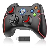 EasySMX Wireless Controller, Drahtloser 2.4G Spiel-Controller unterstützt PC (Windows XP / 7/8 / 8.1/10) und PS3, Android, Vista, TV-Box Tragbare Gamepad Gaming Joystick